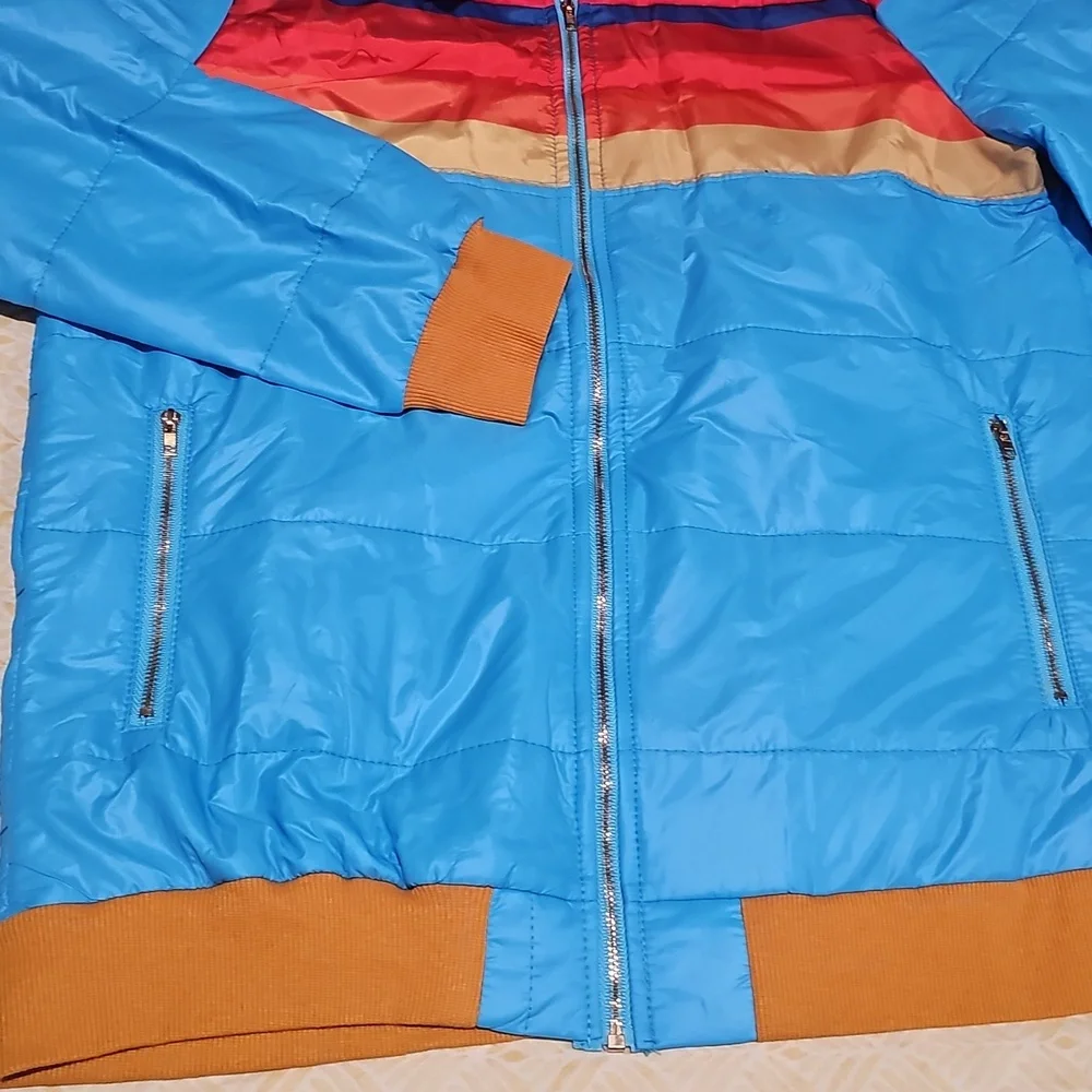 Colorful Light Waight Jacket with Hood, New And Has'nt Been Worn - Picture 4 of 6